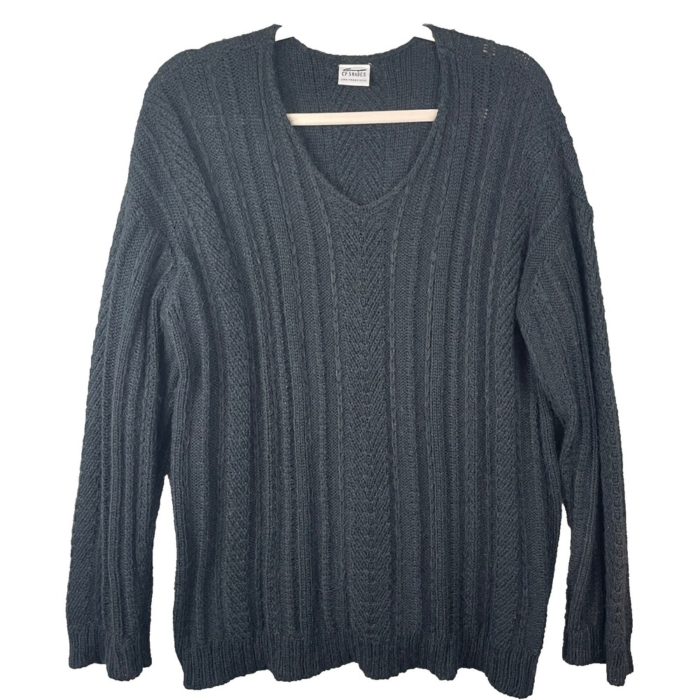CP Shades Sweater Medium Black‎ Mohair Alpaca Mix Knit Pullover Old Money Staple